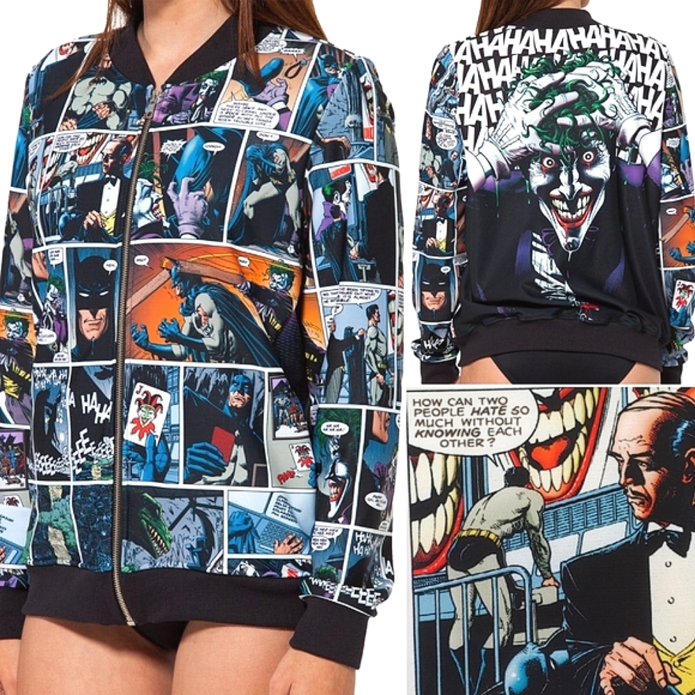 Blackmilk Comic Print Bomber Jacket - Multicolor